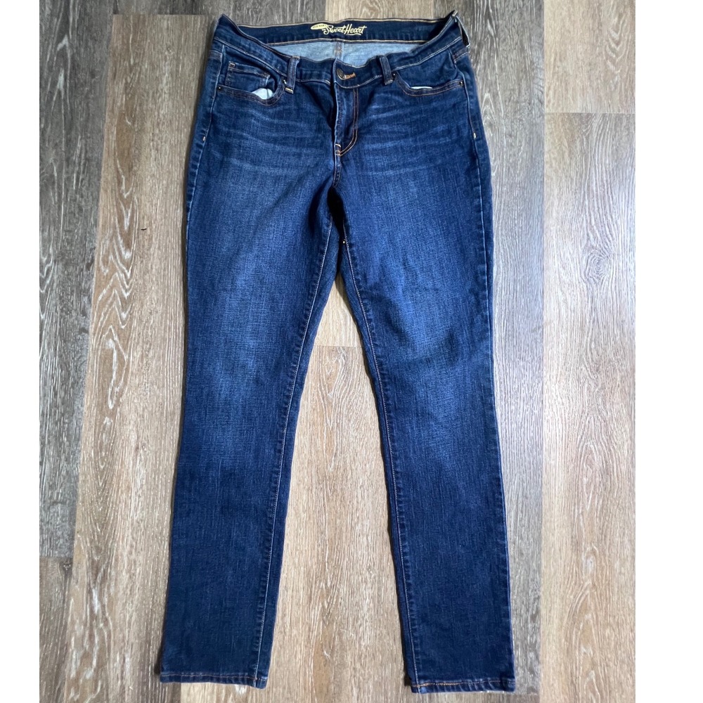 Old Navy Sweetheart Jeans Womens 8 Regular Blue Dark Wash Straight Leg Stretch